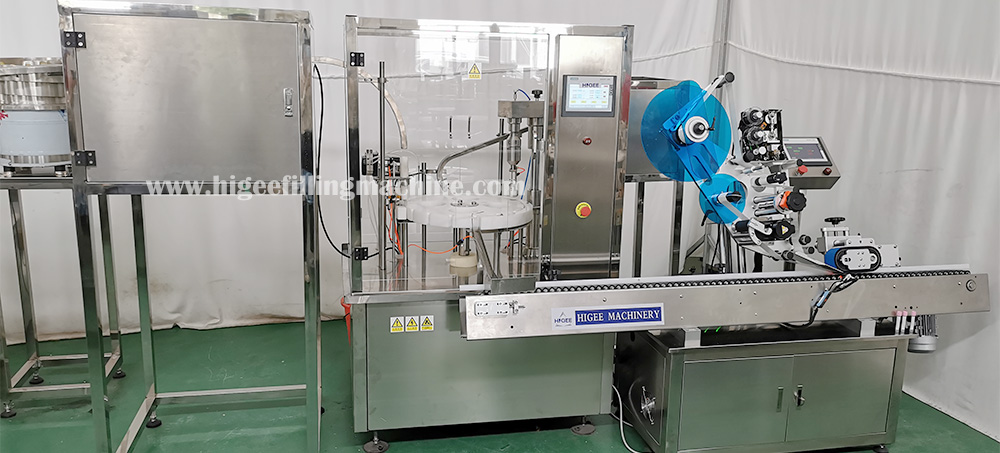 2 test tube filling capping labeling machine line